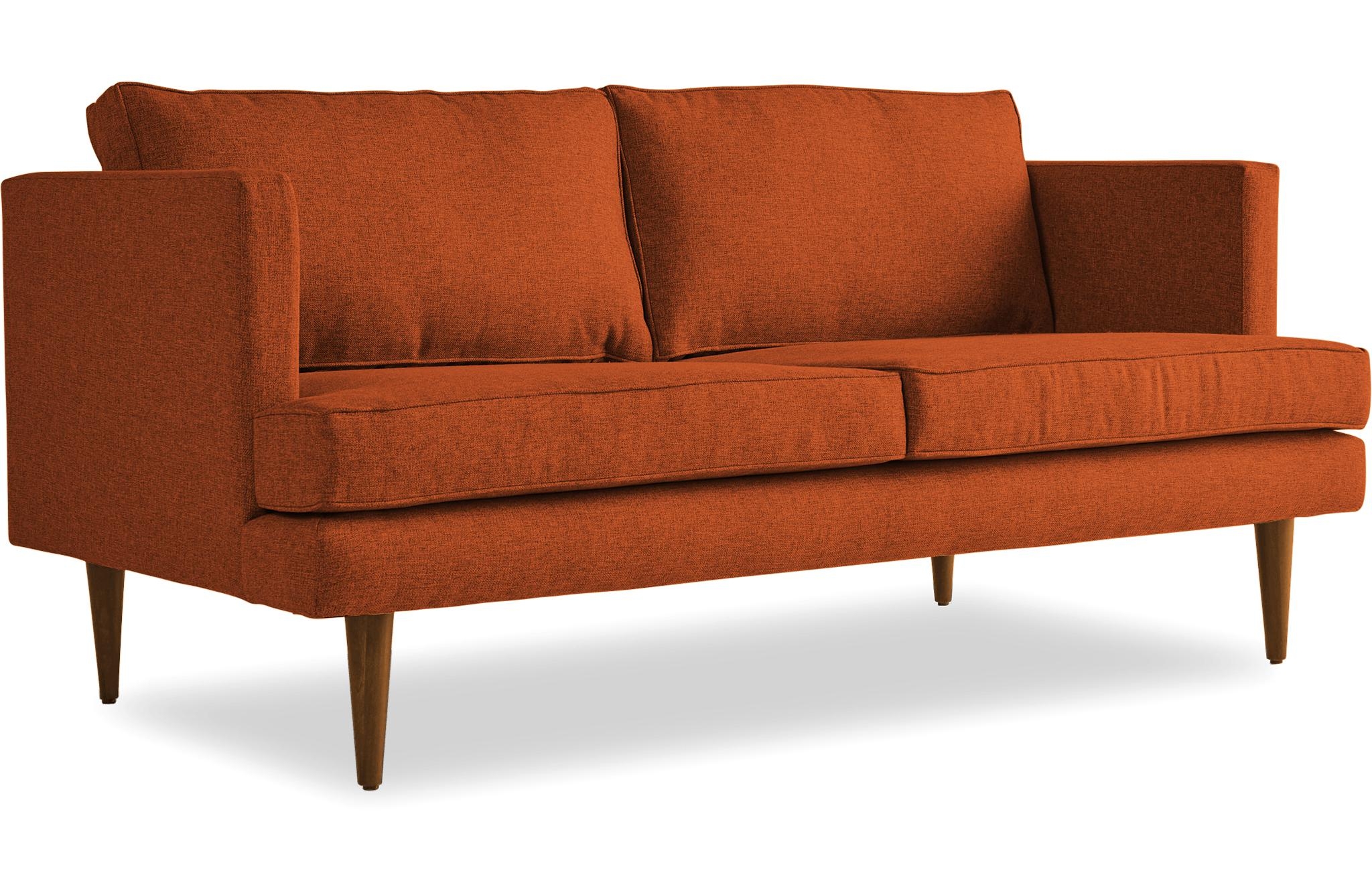 Orange Preston Mid Century Modern 68" Sofa - Vibe Sunkist - Mocha - Image 1