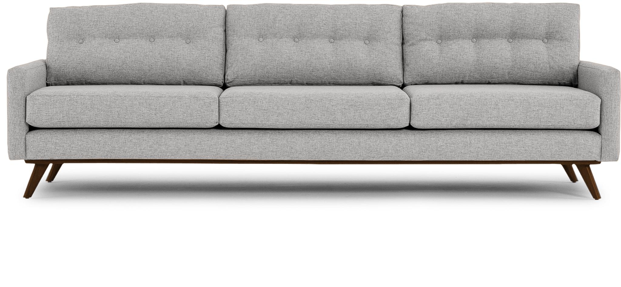 Gray Hopson Mid Century Modern Grand Sofa - Sunbrella Premier Fog - Mocha - Image 0