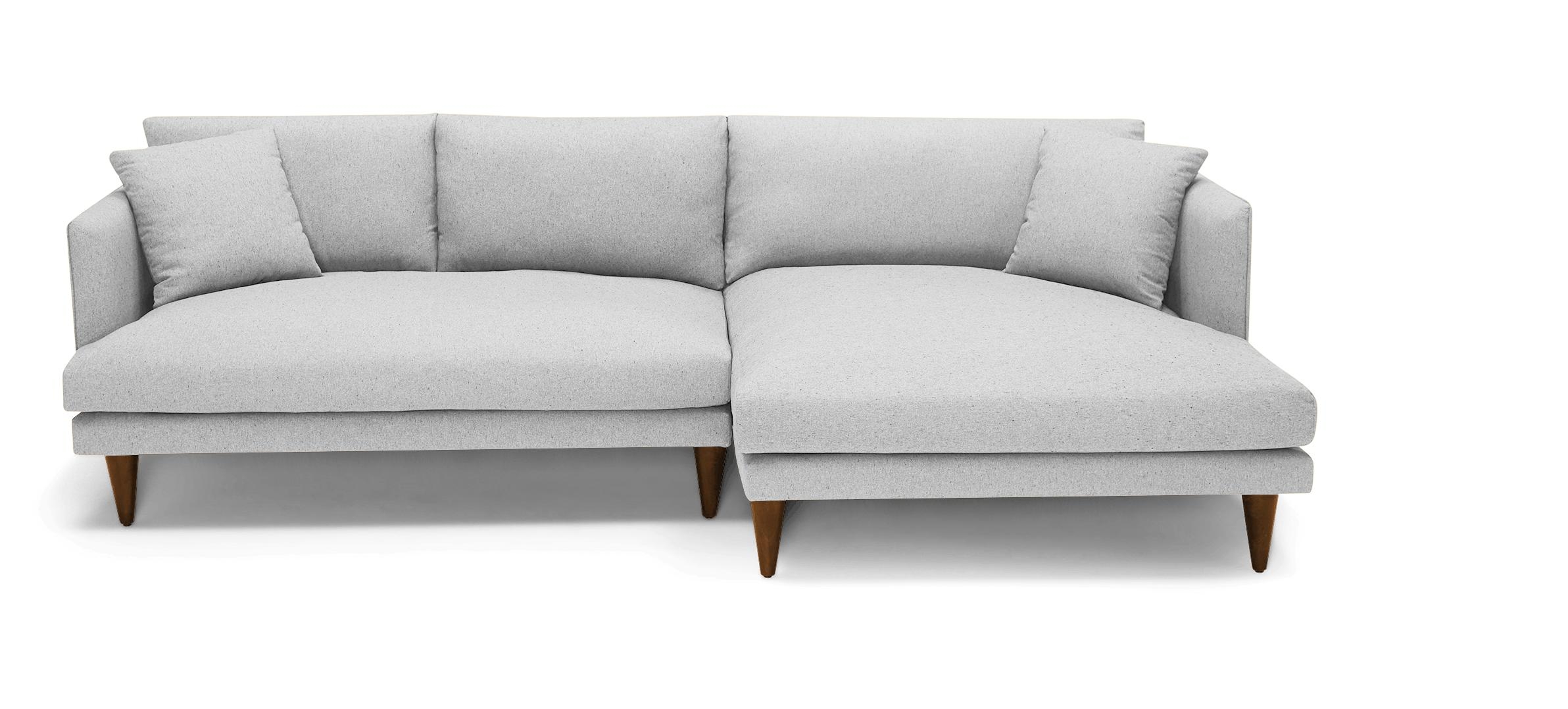 Gray Lewis Mid Century Modern Sectional - Milo Dove - Mocha - Right - Cone - Image 0