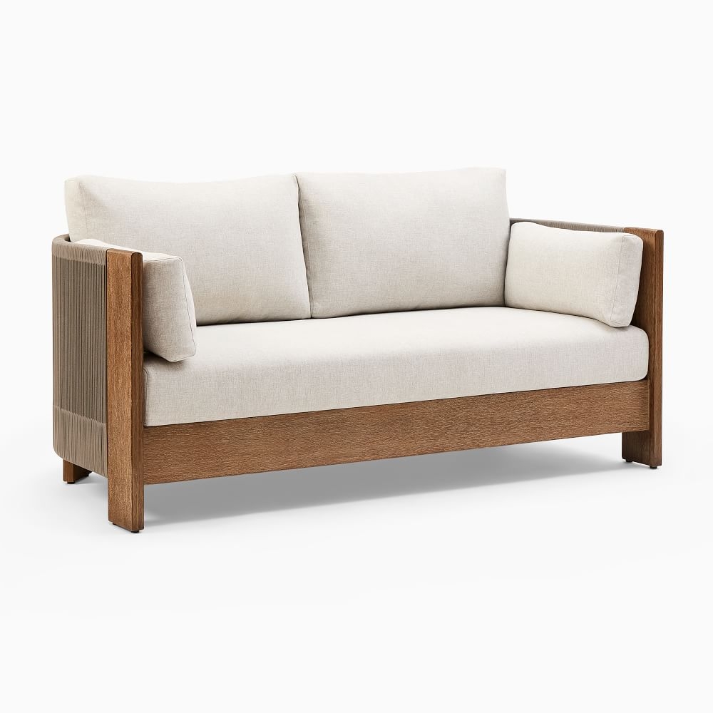 Porto Outdoor 66 in Loveseat, Driftwood - Image 0