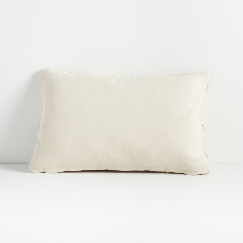 Kyson White and Peach Pillow 16"x24" - Image 2