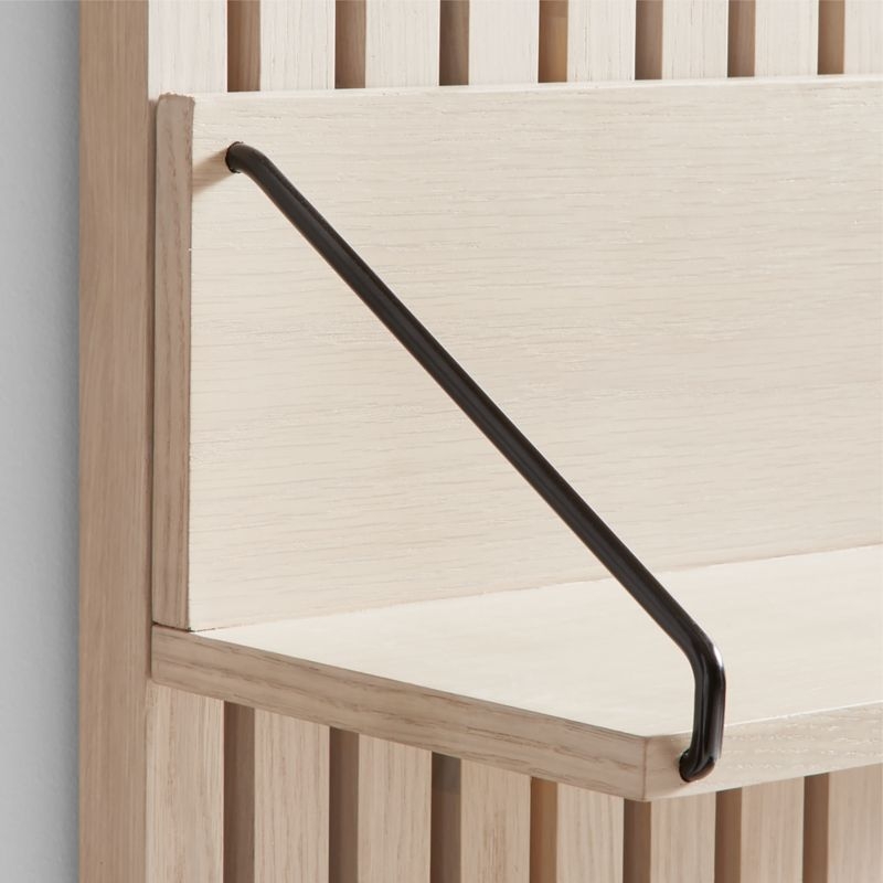 Batten 47.5" White Oak Storage Bench and Panel Set with Reversible Shelf - Image 3