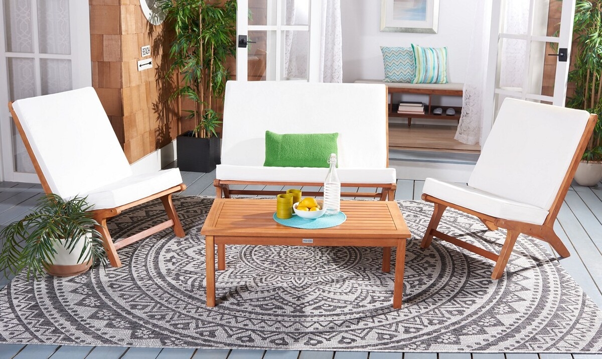 Chaston 4 Pc Living Set - Natural/Beige - Safavieh - Image 1