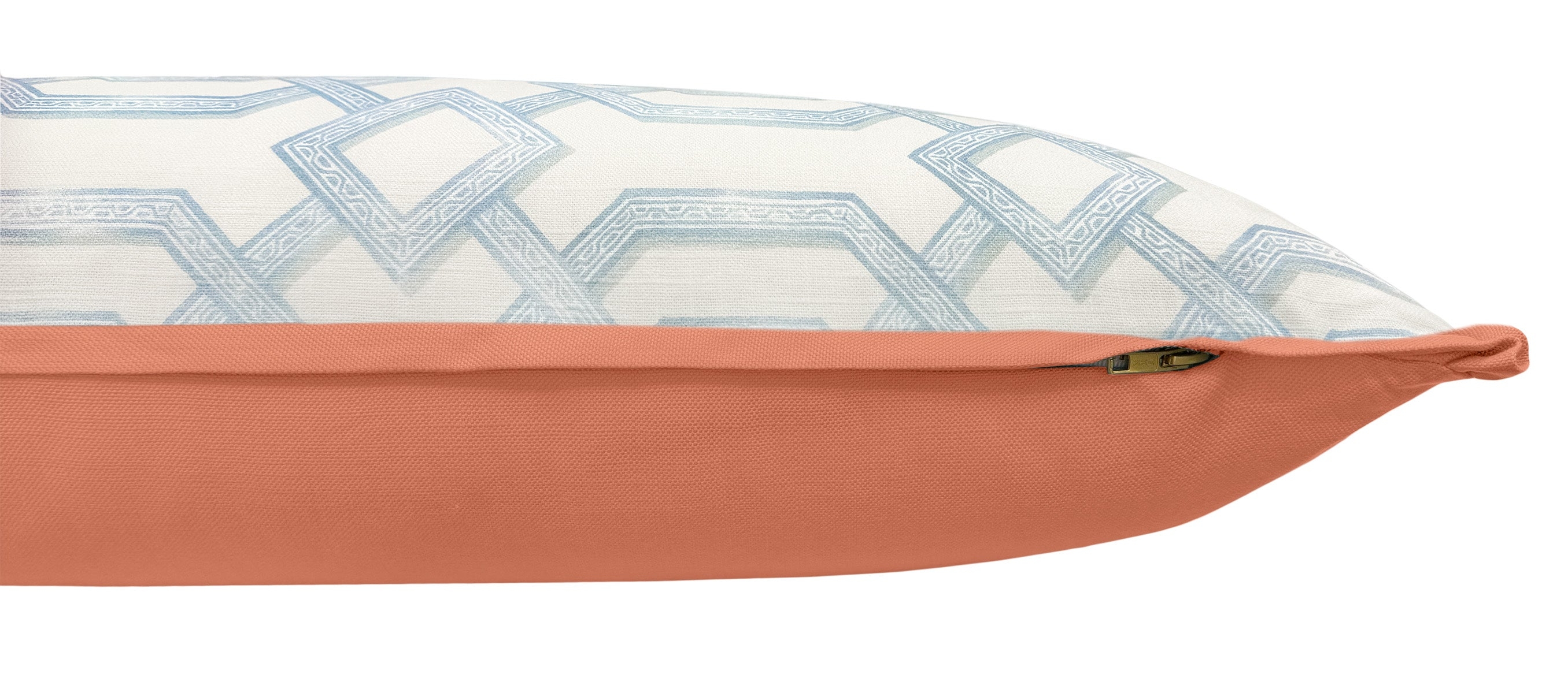 THE XL LUMBAR :: LATTICE PRINT // POWDER BLUE | LDC - SAMPLE 4" X 4" / BUTTERFLY FLANGE / Persimmon - Image 0