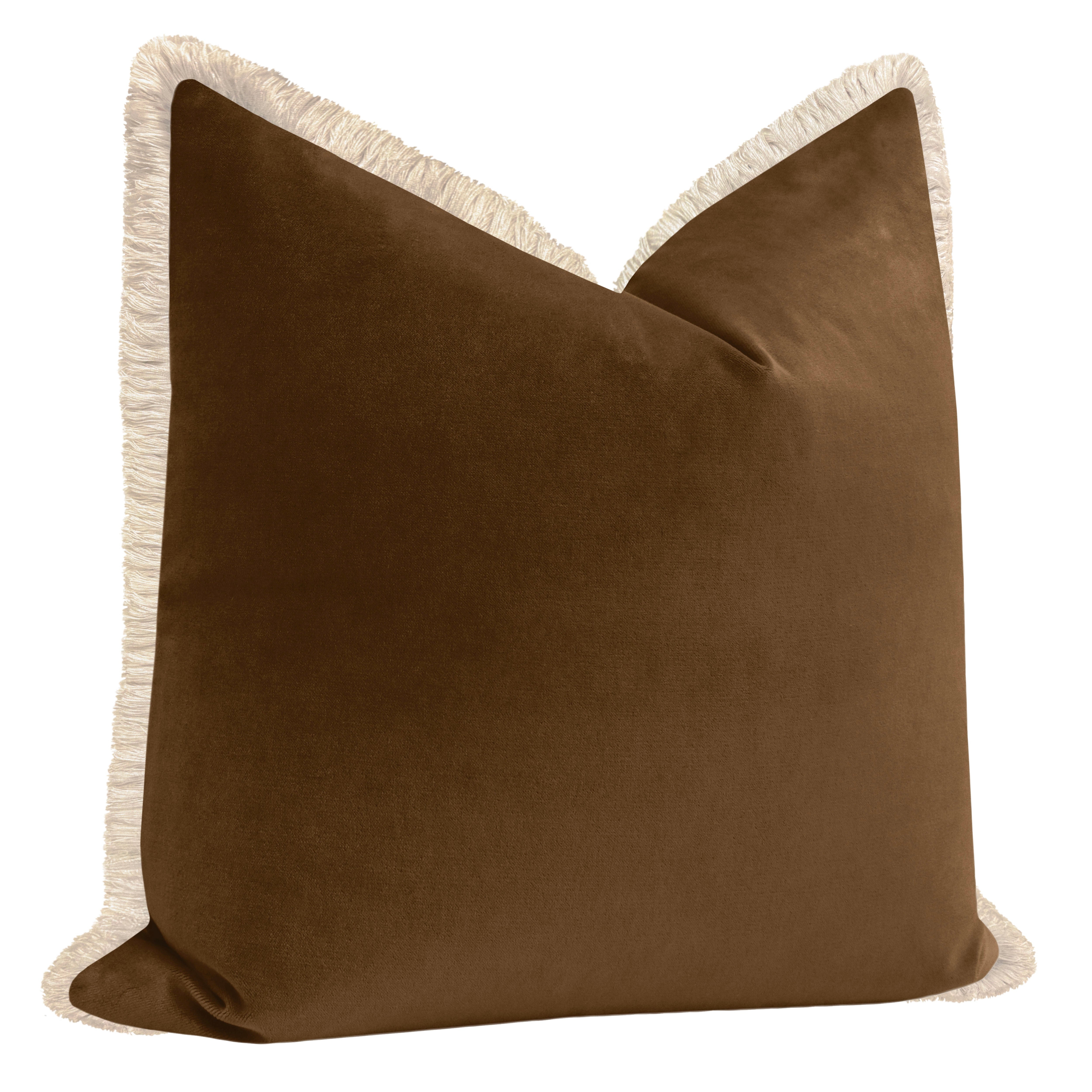 SOCIETY VELVET // SABLE + FRINGE - Sample 4" X 4" / Natural Fringe - Image 2