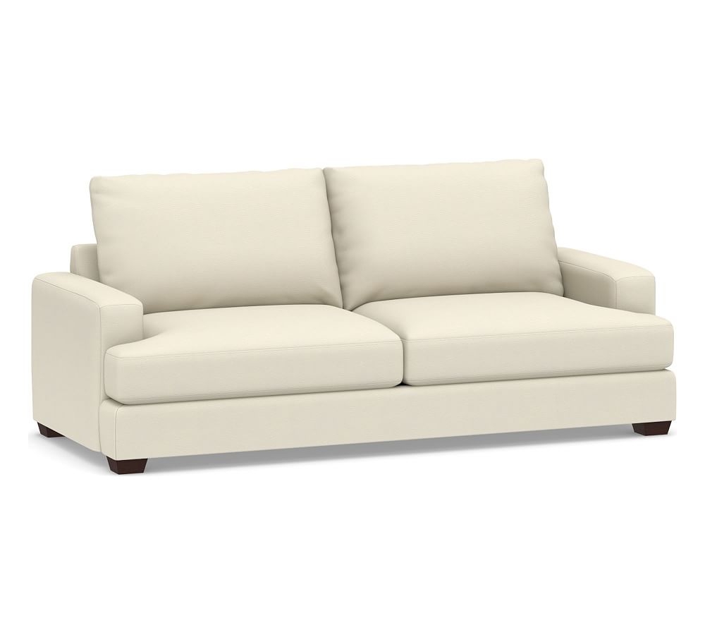 Canyon Square Arm Upholstered Grand Sofa 96", Down Blend Wrapped Cushions, Park Weave Ivory - Image 0
