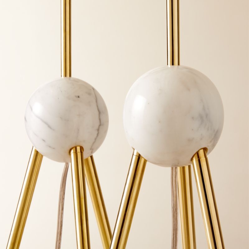 Reeza Brass and Marble Tripod Floor Lamp - Image 3