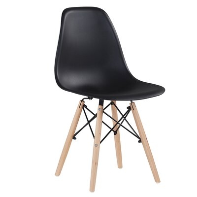 Light Gray Simple Fashion Leisure Plastic Chair Environmental Protection PP Material Thickened Seat Surface Solid Wood Leg Dressing Stool Restaurant Outdoor Cafe Chair Set Of 1 - Image 0
