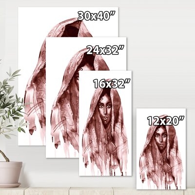 FDP35683_Monochrome Portrait Of Young Indian Woman II - Modern Canvas Wall Art Print - Image 0
