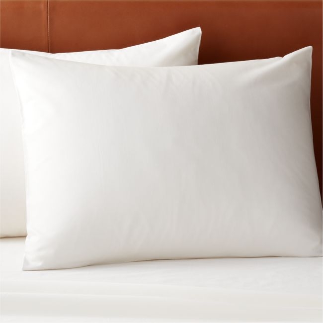 Classic Organic Cotton Sateen 520 Thread Count Ivory Standard Pillow Shams Set of 2 - Image 0