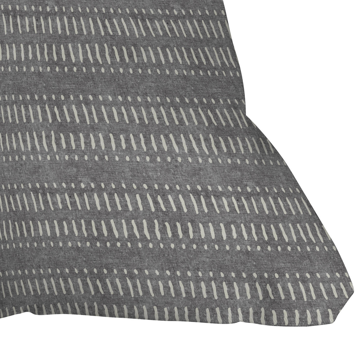 Dash Dot Stripes Stone by Little Arrow Design Co - Outdoor Throw Pillow 20" x 20" - Image 2