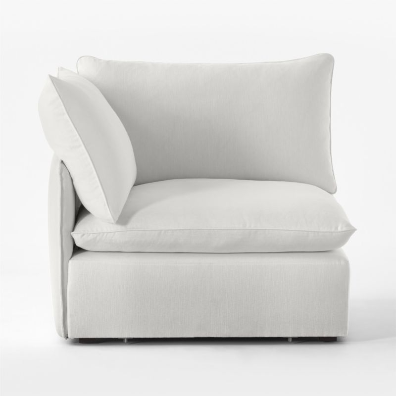 Lumis Snow White Performance Fabric Deep Depth Corner Chair - Image 3