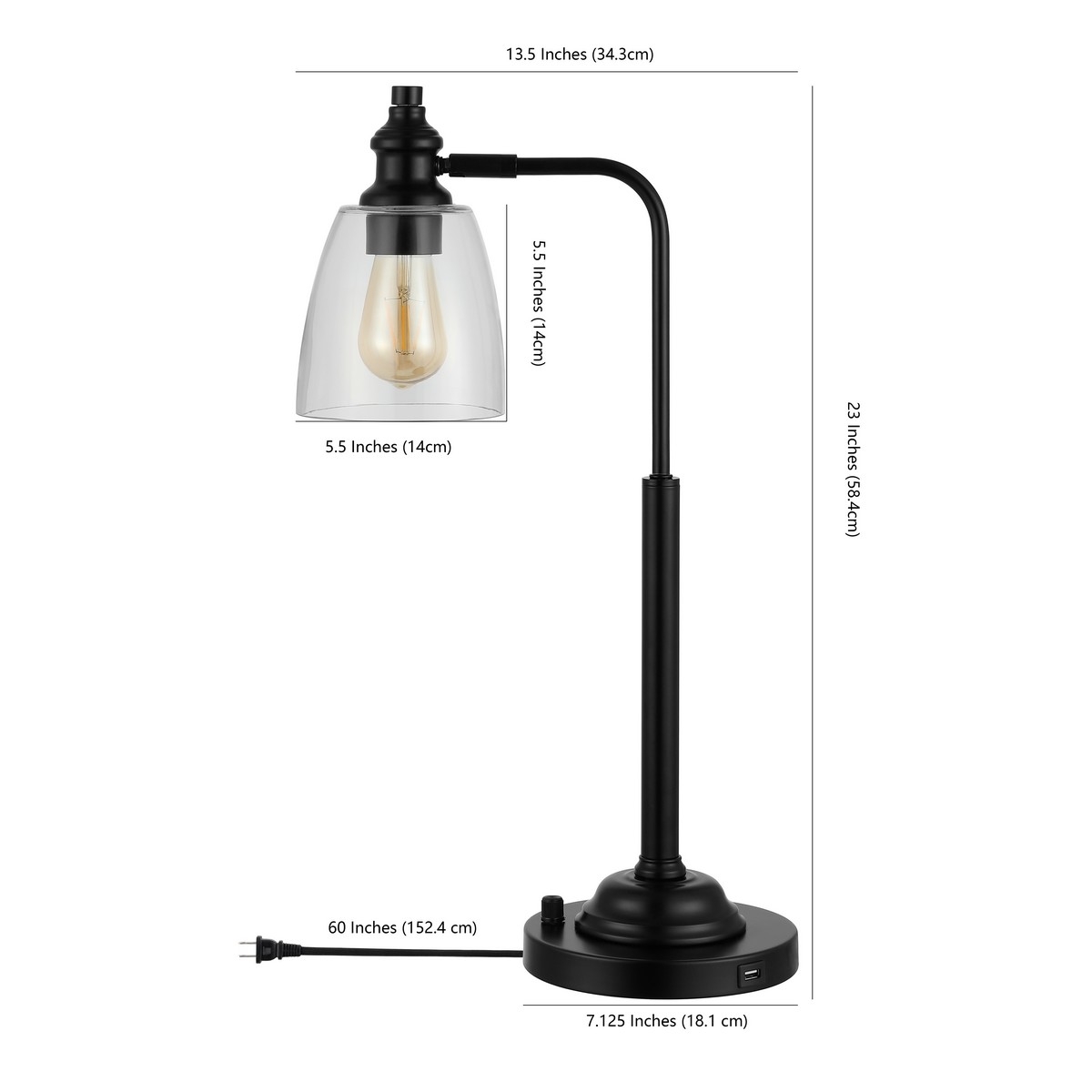 Rino 23" Table Lamp - Black - Safavieh - Image 4