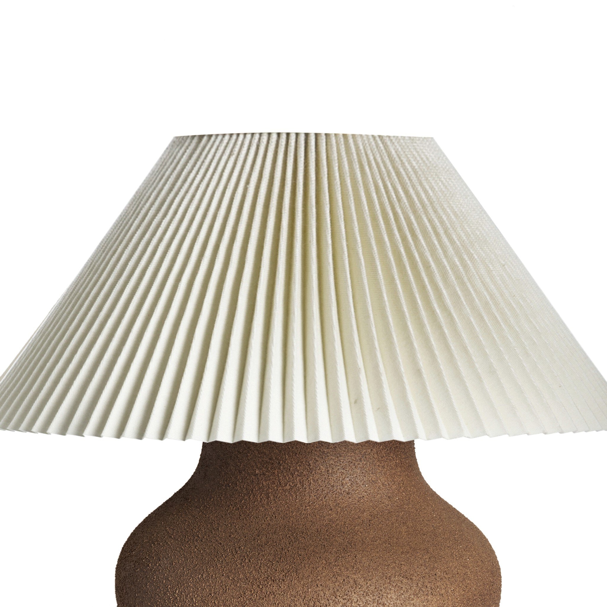 Parma Pleated Table Lamp - Textured Dark Sand Porcelain - Image 7