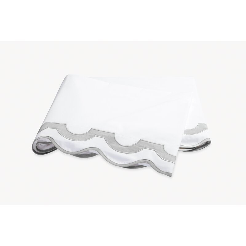 Matouk Mirasol 600 Thread Count 100% Cotton Flat Sheet Size: Full/Queen, Color: Silver - Image 0