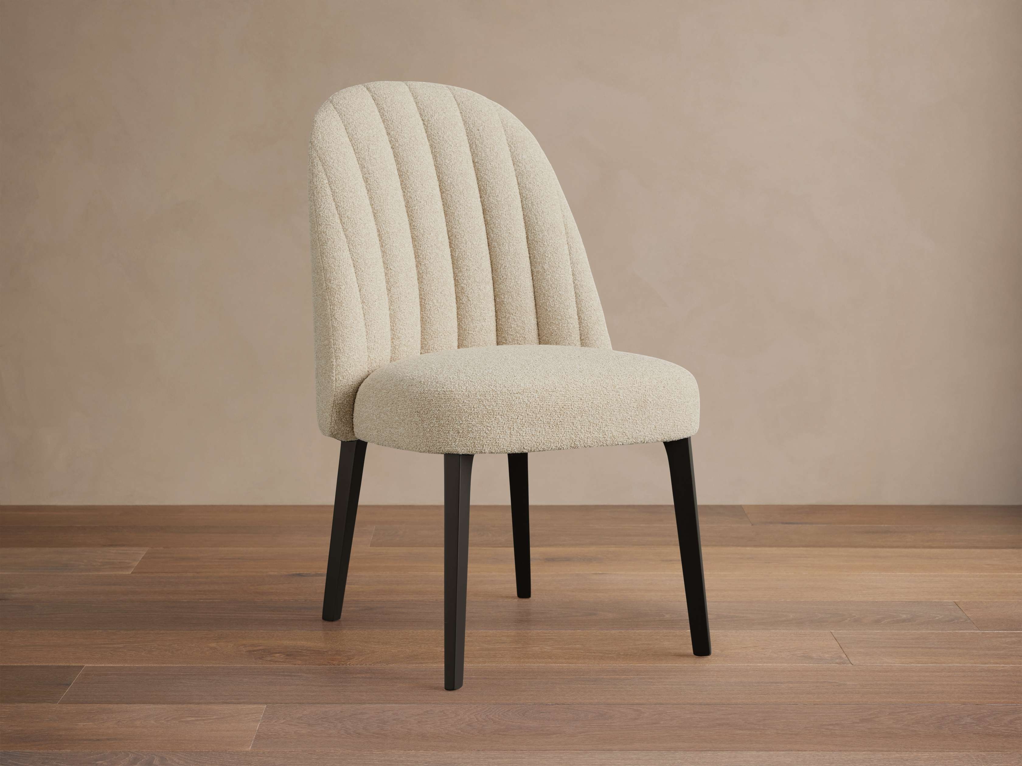 Arco Channel Dining Chair in Upholstered Natural  Promise Ecru - Image 0