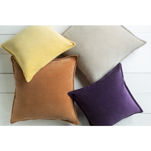 Cotton Velvet Throw Pillow, 22" x 22", with poly insert - Image 1