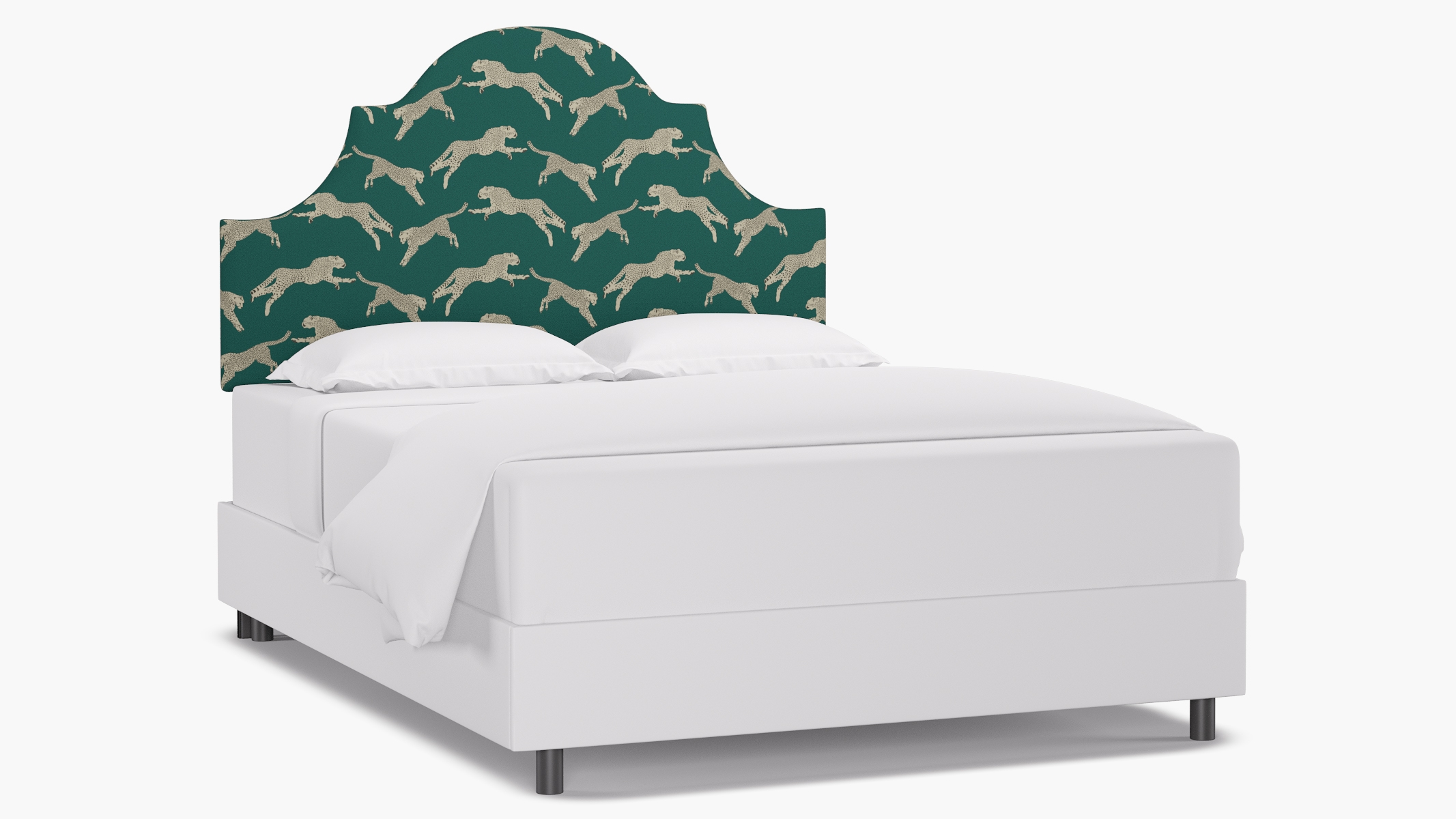 Regency Headboard, Polo Green Cheetah, Queen - Image 0