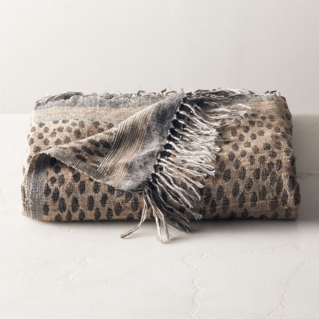 Sabor Brown Linen and Silk Throw Blanket - Image 0