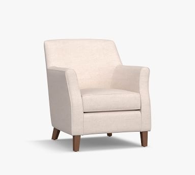 SoMa Newton Upholstered Armchair, Polyester Wrapped Cushions, Performance Heathered Tweed Pebble - Image 3