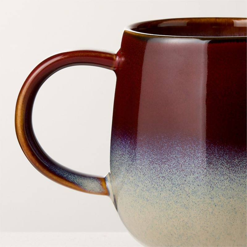 Mori Burgundy and Blue Mug with Reactive Glaze 16oz - Image 1