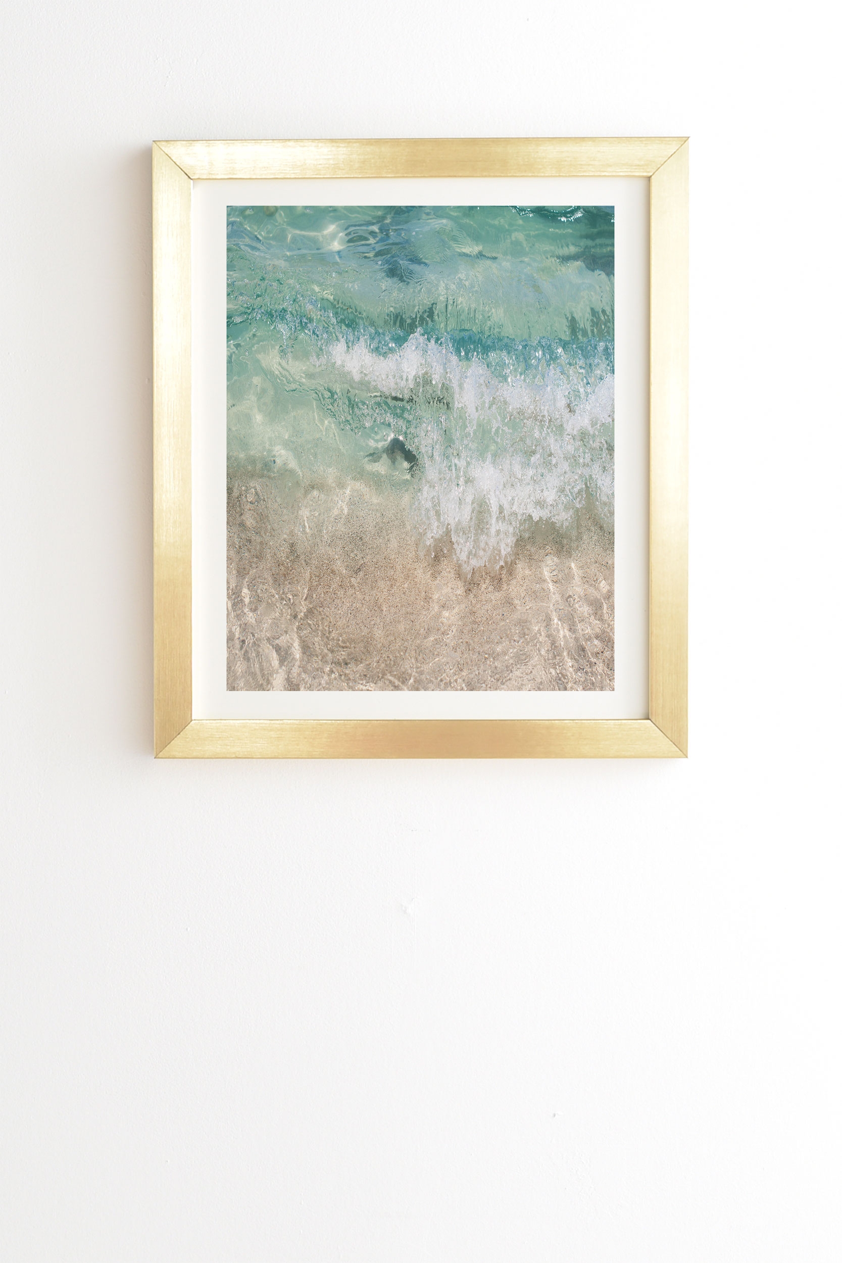 Aqua Wave by Bree Madden - Framed Wall Art Basic Gold 11" x 13" - Image 0