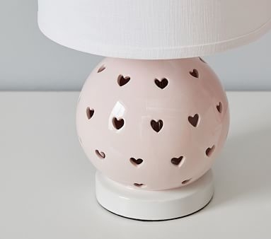 Blush Ceramic Heart Cut Out 3-Way Lamp - Image 5
