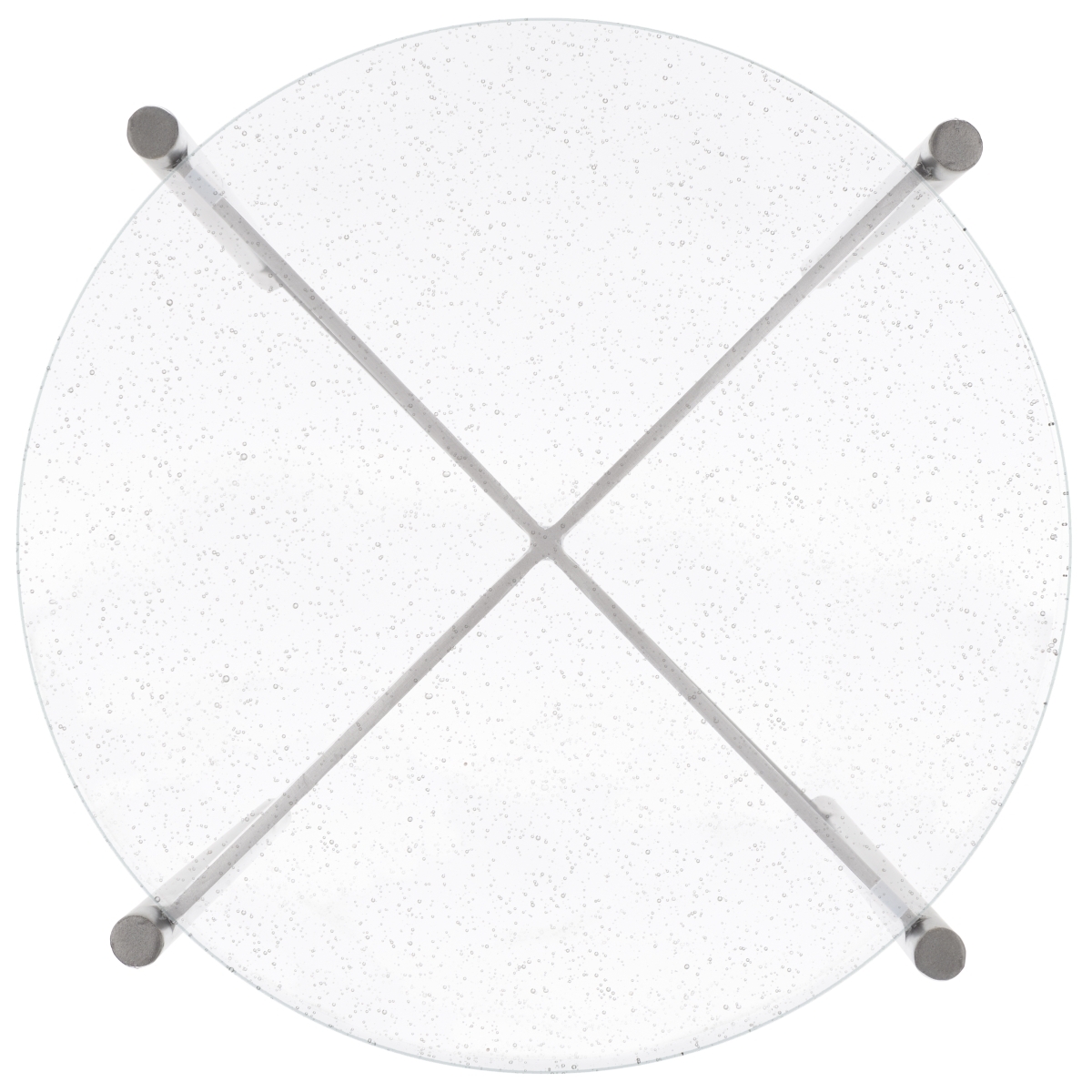 Adriella Round Bubble Glass Table - Silver/Clear - Image 4