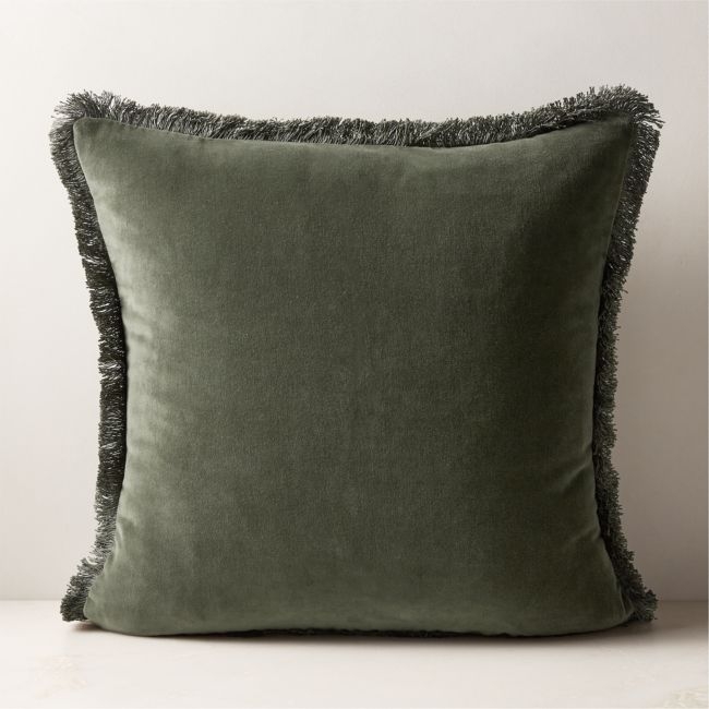 Bettie Forest Green Velvet Throw Pillow Cover 20"x20" - Image 0