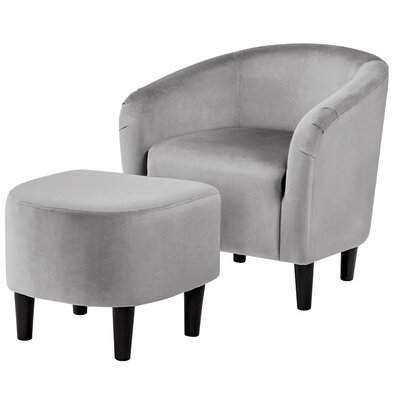 Riverside Drive 28" Wide Barrel Chair and Ottoman - Image 0