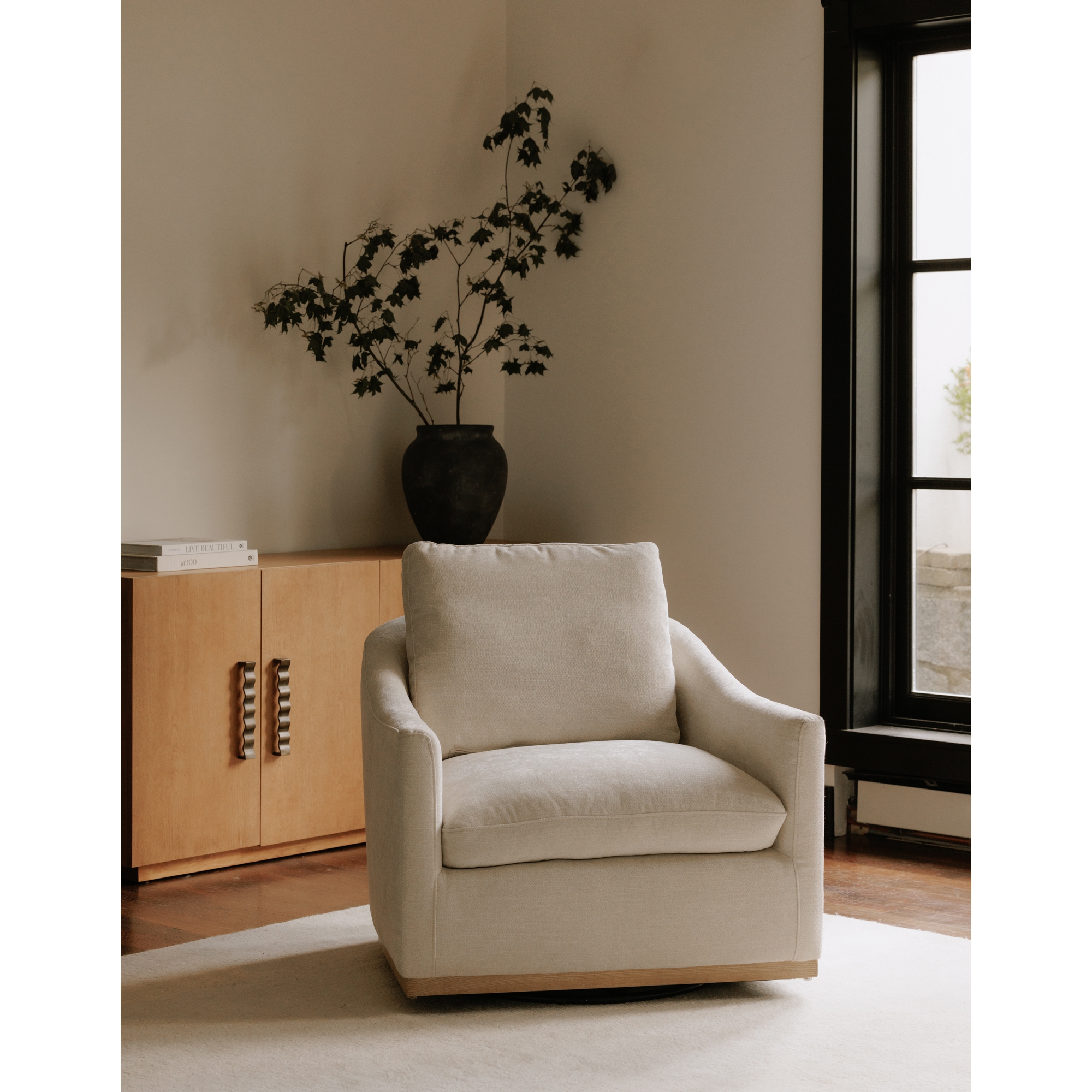 Linden Swivel Chair Soft Beige - Image 8