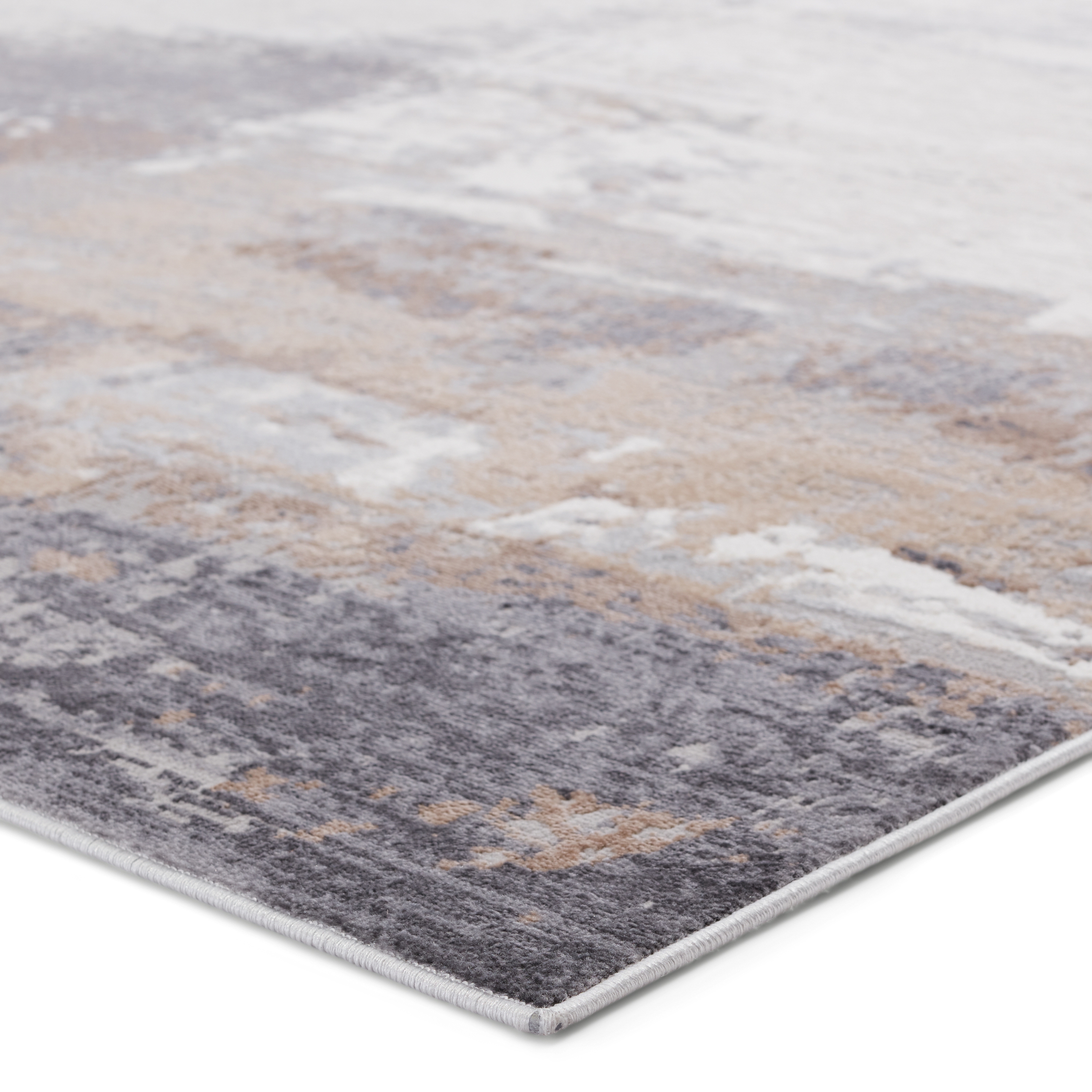 Vibe by Forsythe Abstract Gray/ Ivory Area Rug (9'6"X13') - Image 1