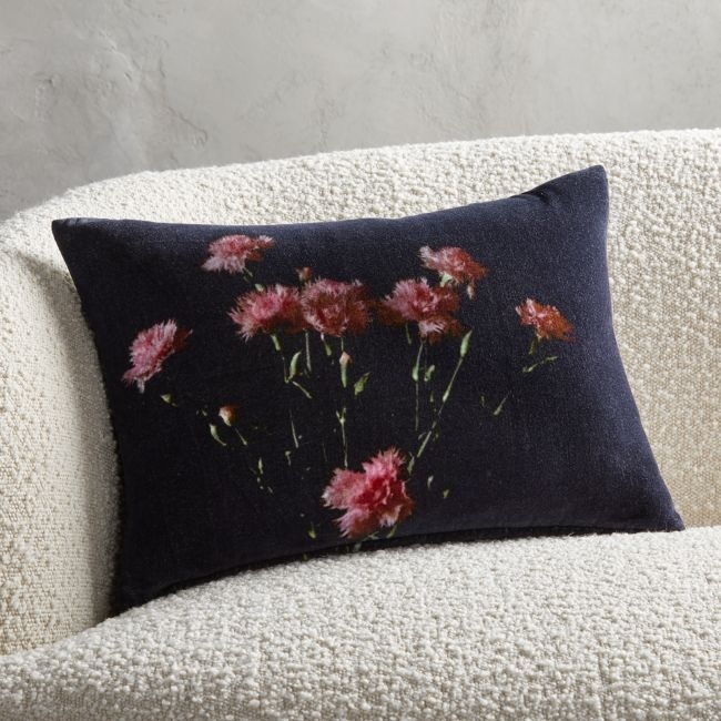 18"x12" Lavigne Floral Pillow with Down-Alternative Insert - Image 0