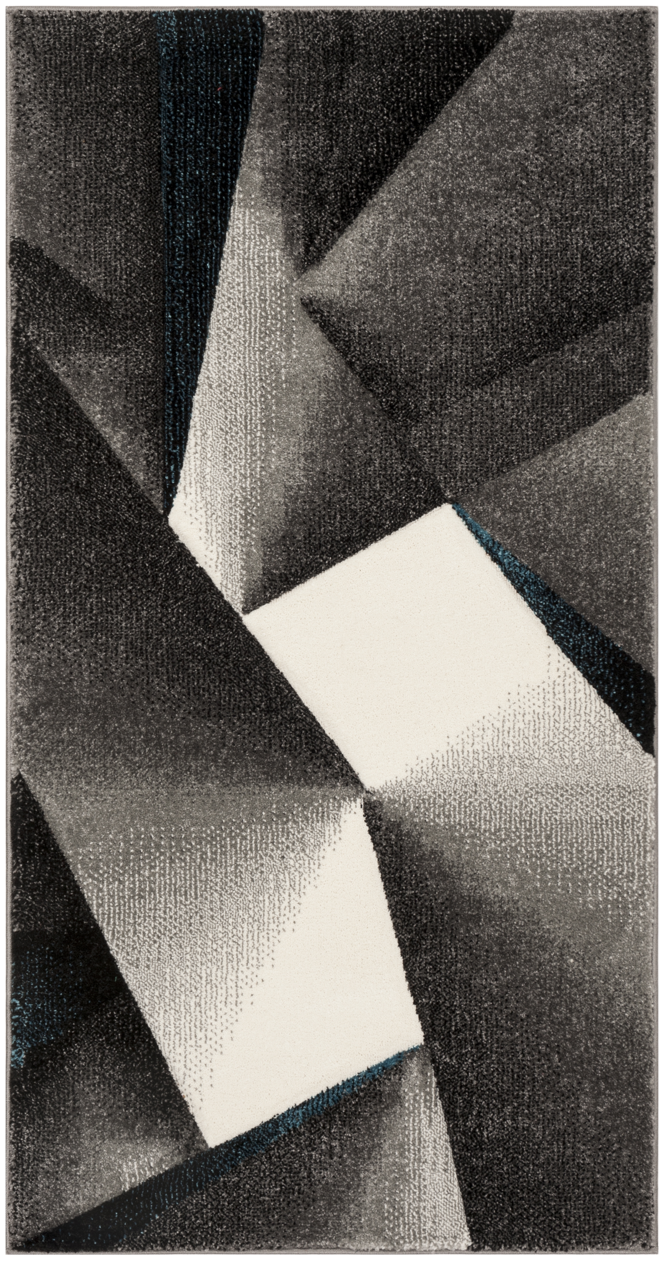 Arlo Home Woven Area Rug, HLW714D, Grey/Teal,  2' 7" X 5' - Image 0