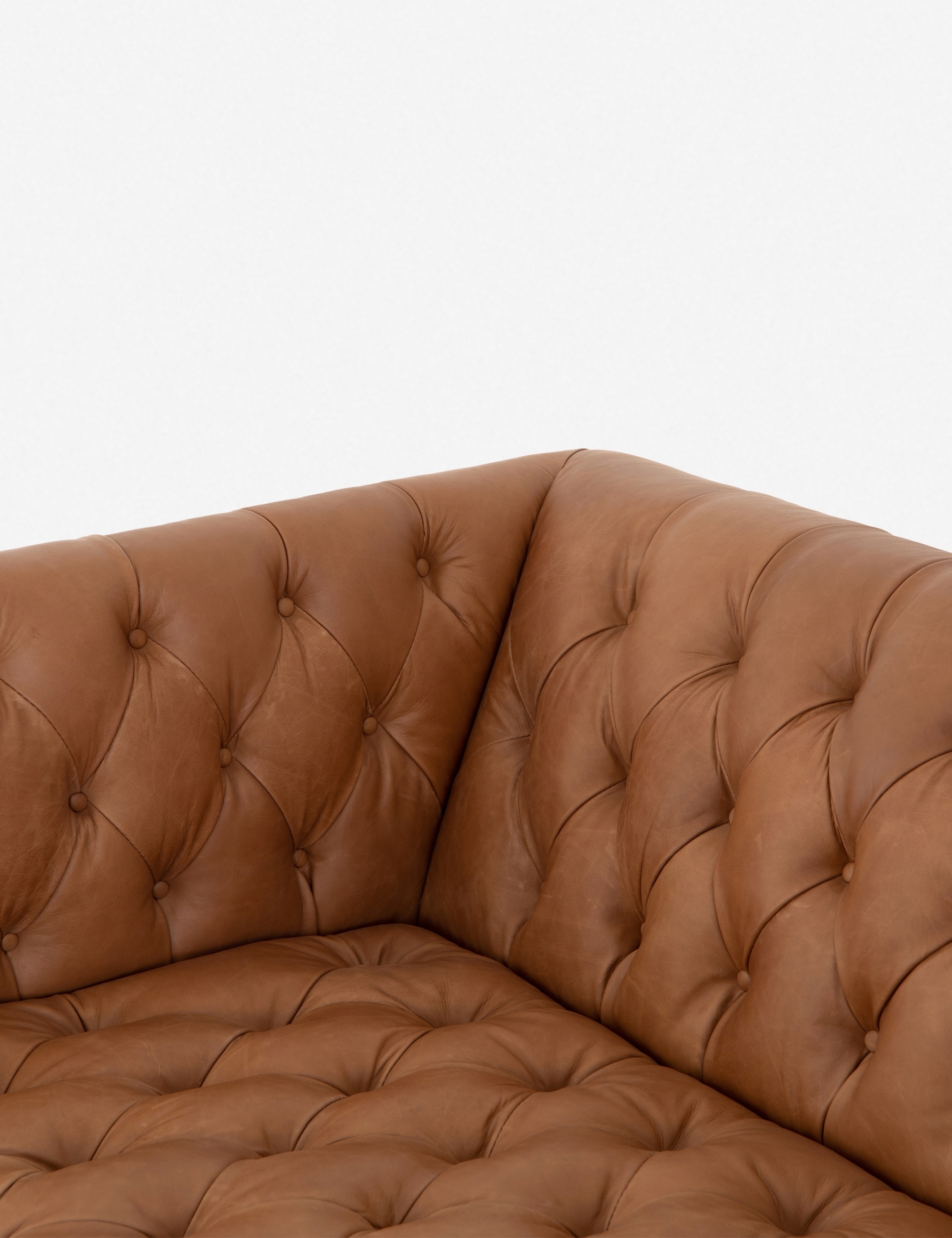 Breanne Leather Sofa, Camel, Small - Image 11
