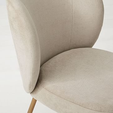 Greer Dining Chair, Chenille Tweed, Feather Gray, Light Bronze - Image 3