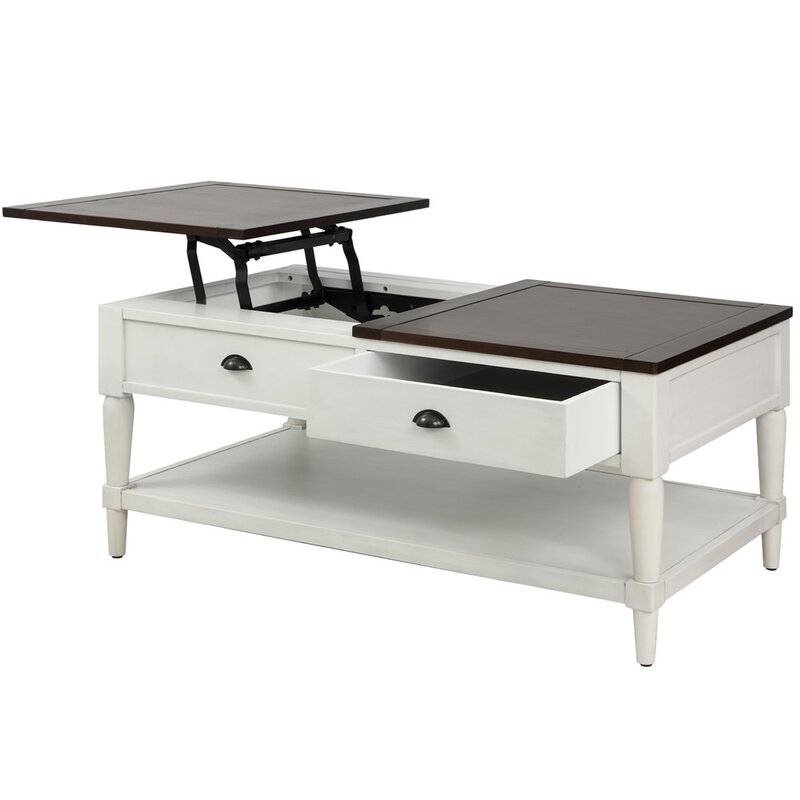 Sartell Lift Top Coffee Table with Storage, White - Image 2