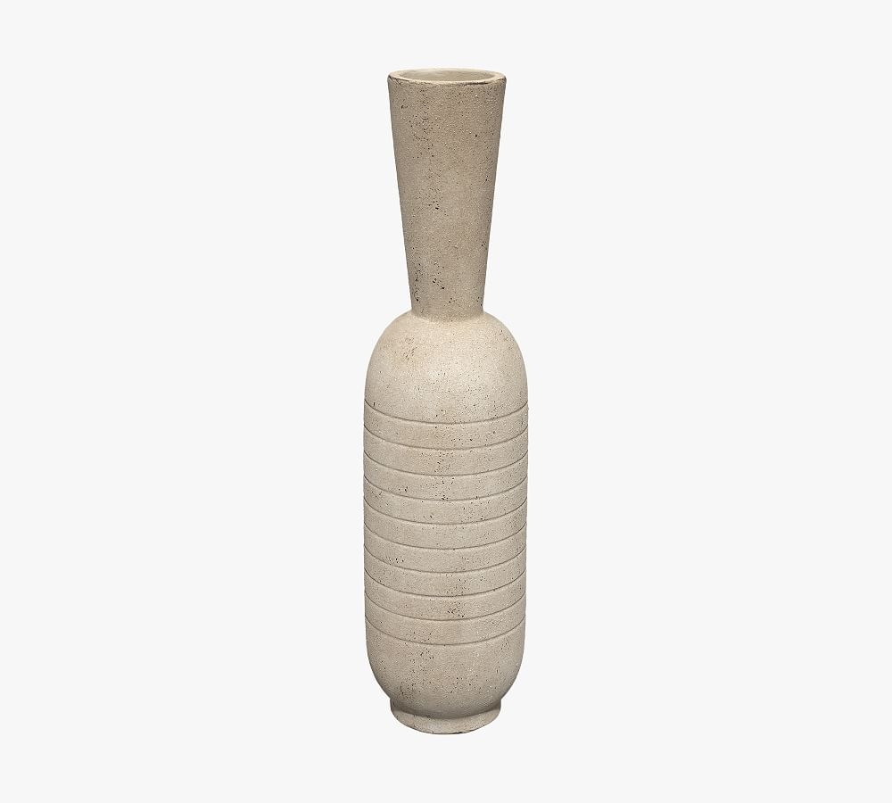 Haut Handcrafted Ceramic Vase, 17"H, Cream - Image 0