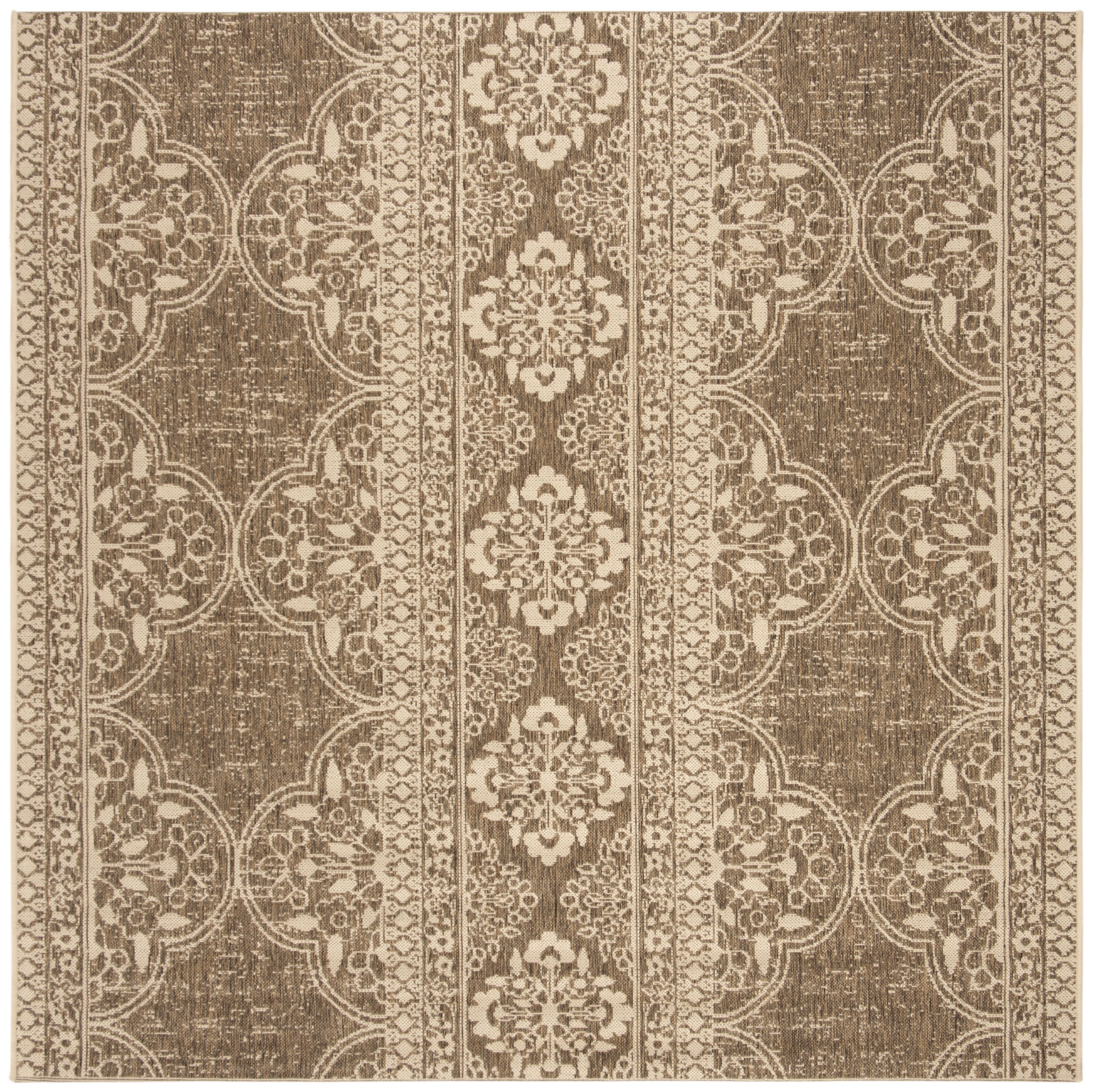 Arlo Home Indoor/Outdoor Woven Area Rug, LND174A, Cream/Beige,  6' 7" X 6' 7" Square - Image 0