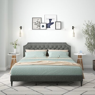 Hinsdale Tufted Upholstered Low Profile Platform Bed - Image 0