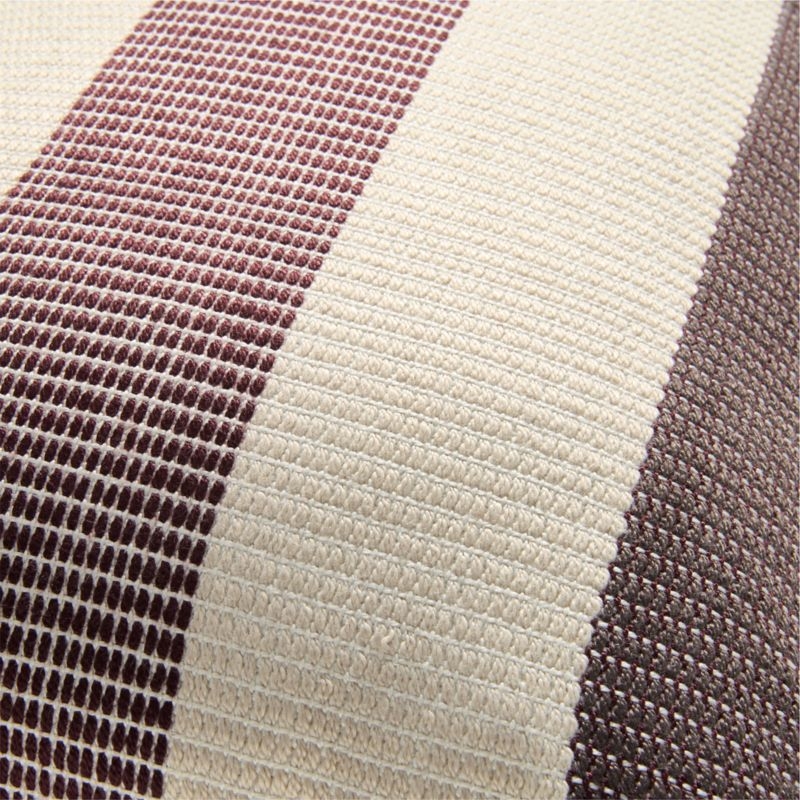 Tonal Textured Stripes 22x15 Chestnut Red Indoor/Outdoor Throw Pillow - Image 3