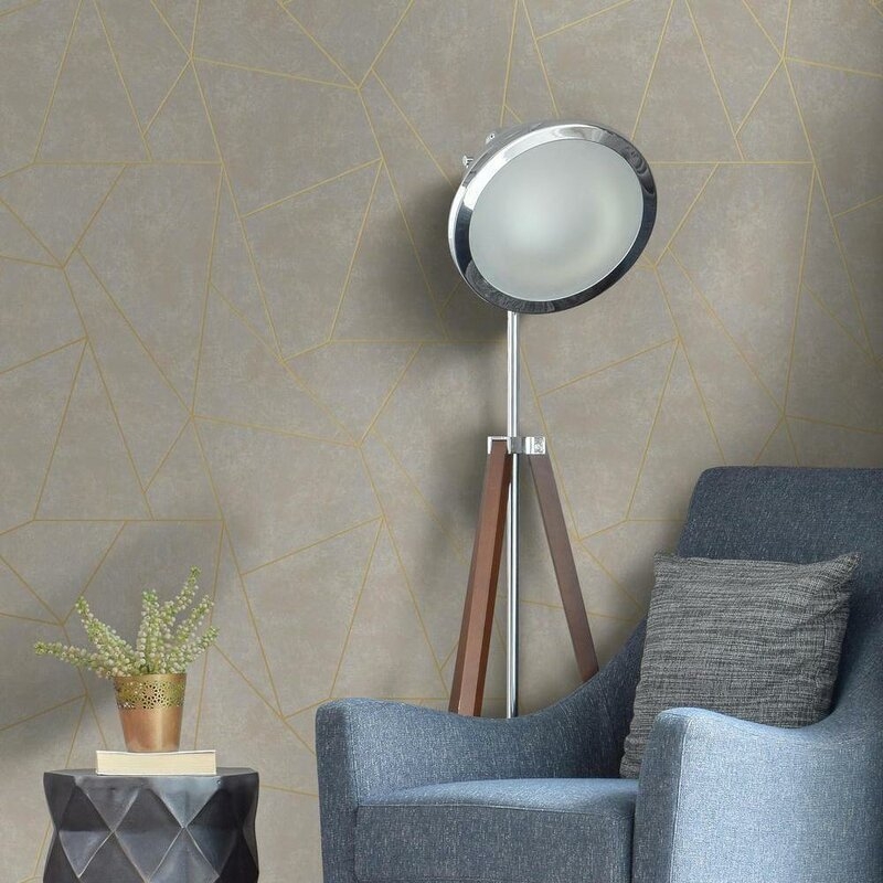 Antonia Vella Nazca Metallic Wallpaper Roll, Neutral & Gold, 393.6" x 20.8'' - Image 1