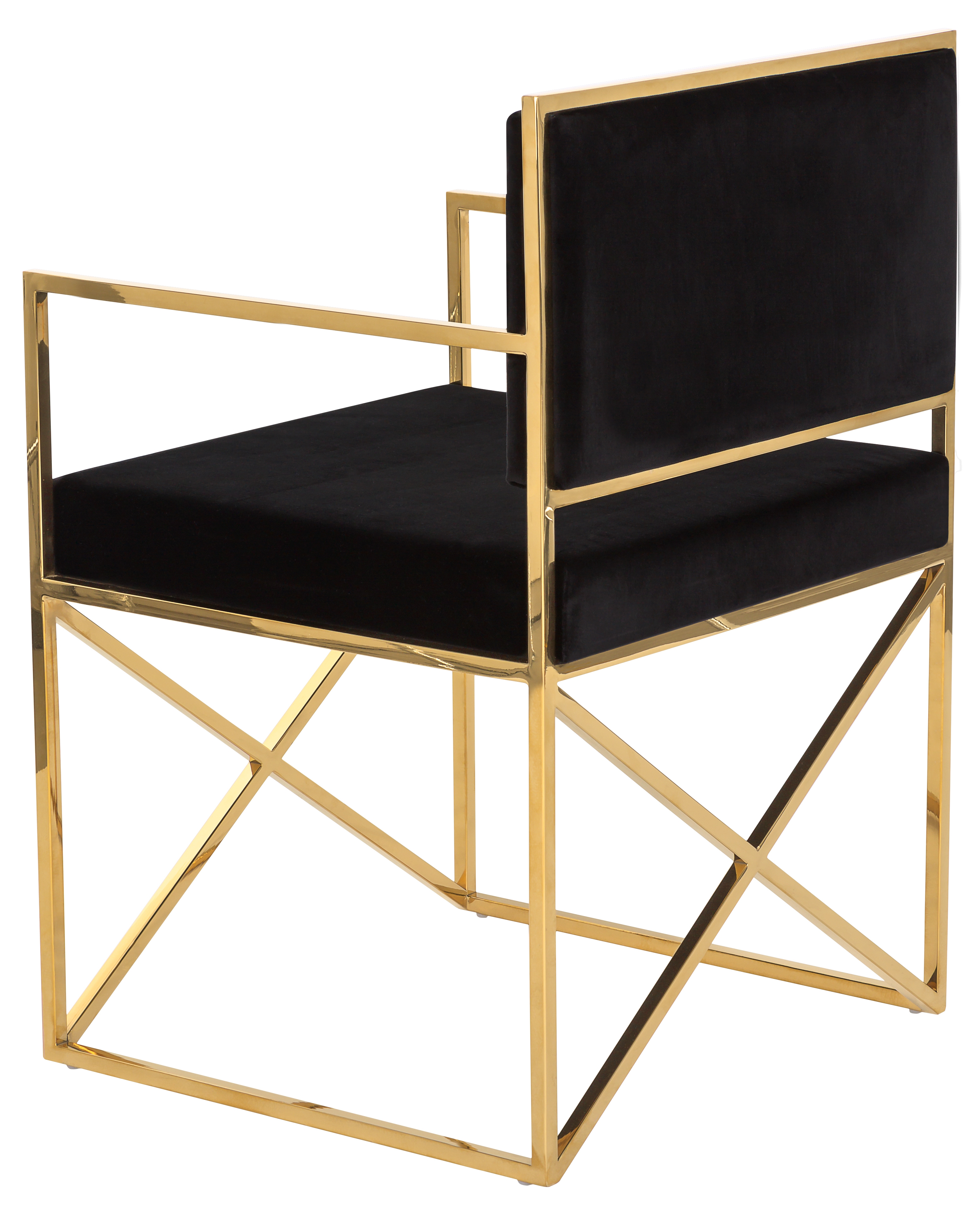 Kian Velvet Directors Chair - Black Velvet - Safavieh - Image 3