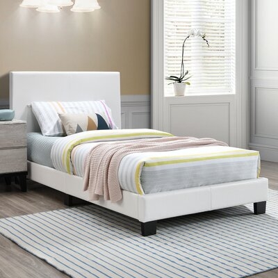 Faux Leather Upholstered Twin Bed - Image 0