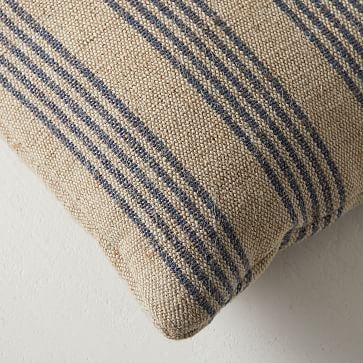 Outdoor Natural Mini Stripe Pillow, 12"x21", Natural/Midnight - Image 3