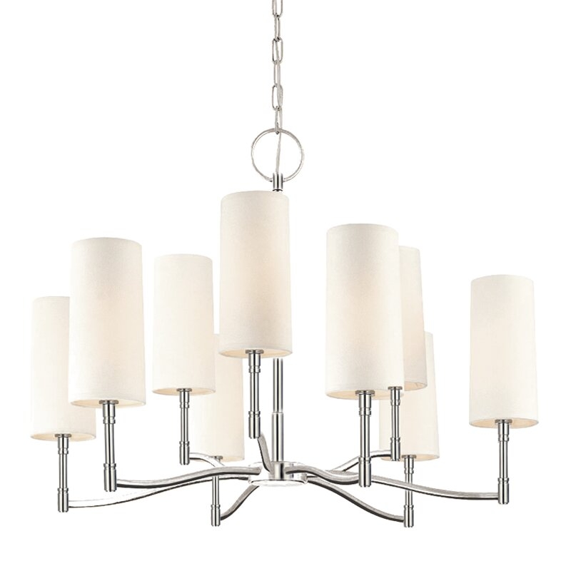Hudson Valley Lighting Dillion 9 - Light Shaded Classic / Traditional Chandelier Finish: Polished Nickel - Image 0