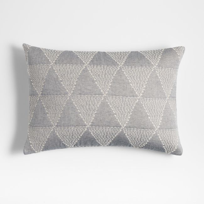 Moiri 22"x15" Pyramid Stitch Light Blue Throw Pillow Cover - Image 0