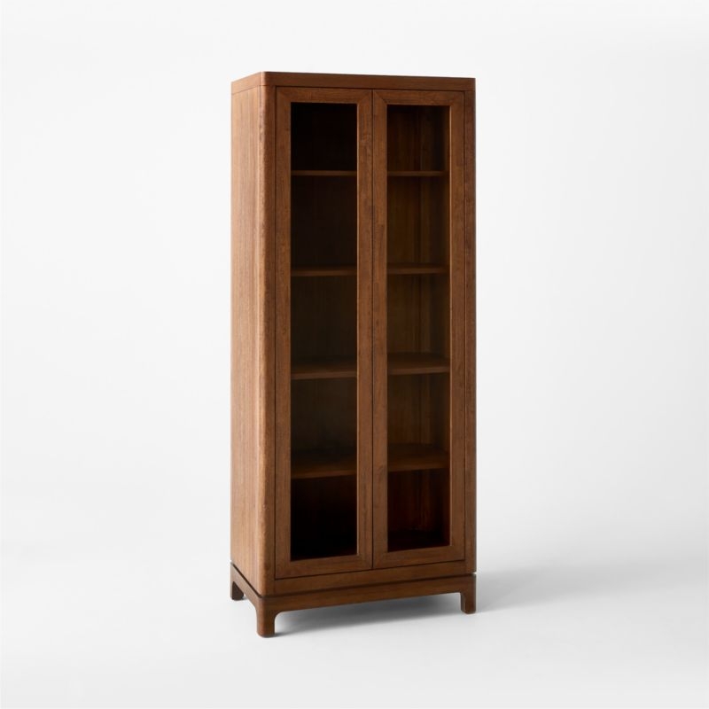 Truman Acacia Wood and Glass Door Tall Cabinet - Image 3