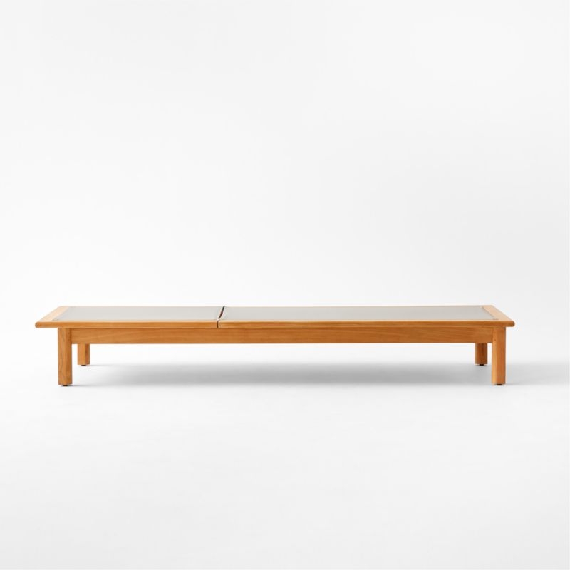 Cabra Teak and Grey Textilene Outdoor Sun Lounger - Image 2
