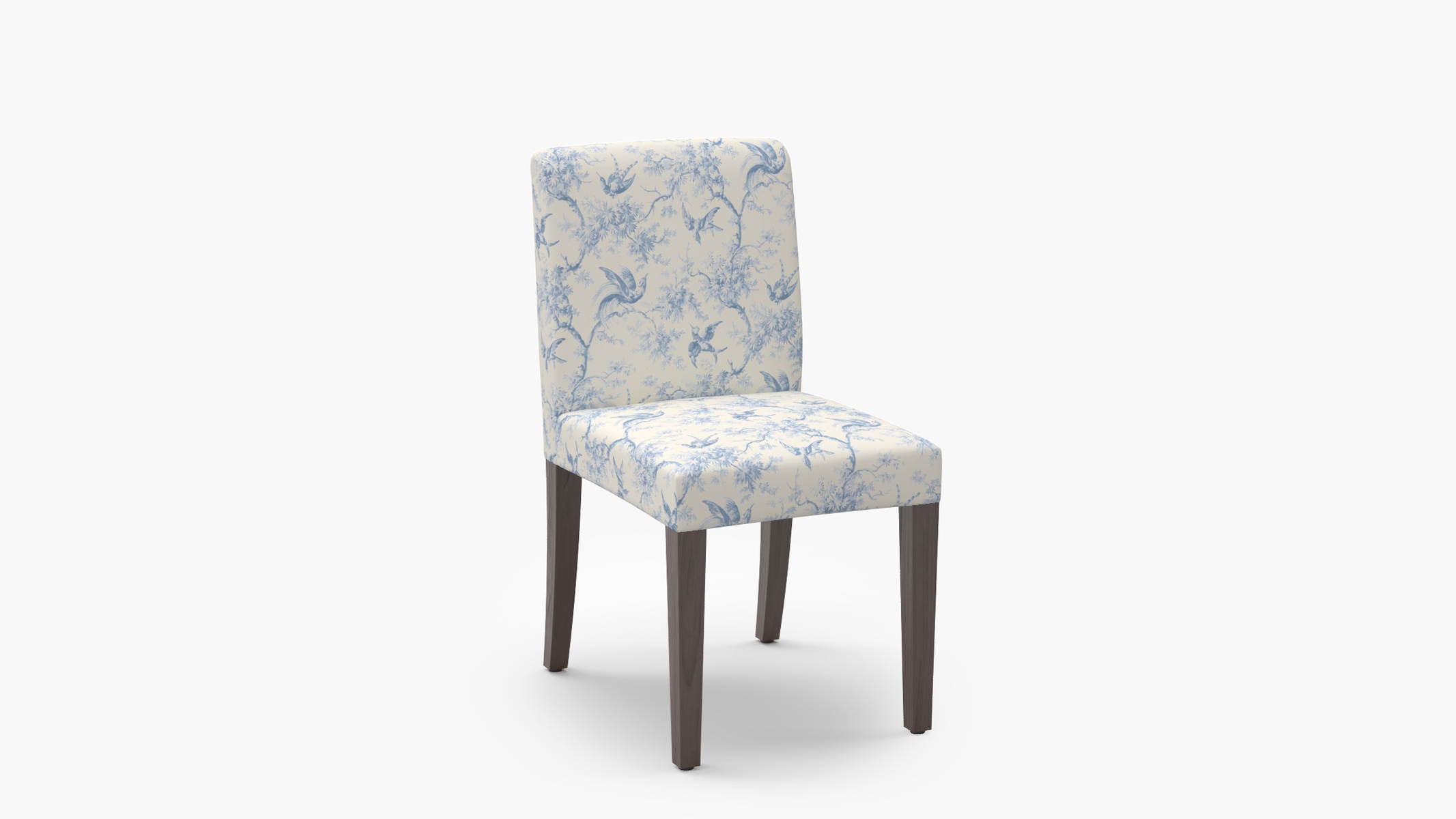 Signature Dining Chair, Blue Swallows, Espresso Square Tapered Leg - Image 1